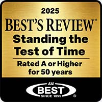Award: 2025 Best's Review – Standing the Test of Time, Rated A or Higher for 50 Years
